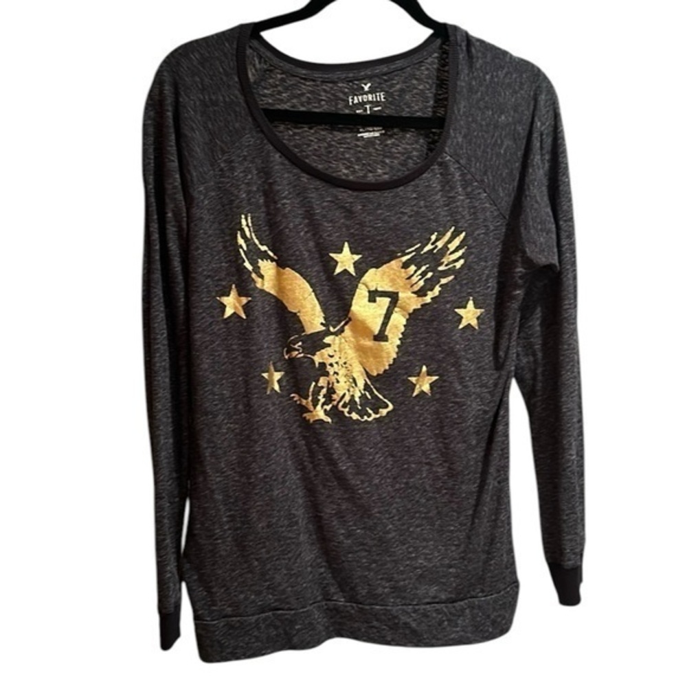 American eagle Women’s Navy long sleeved graphic T-shirt Size XL